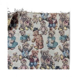 Vintage Teddy Bear Tapestry Fabric 3.5 Yards‎ ~60” Wide Upholstery Jacquard